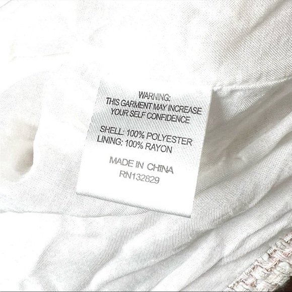 NWT REVOLVE X SONG OF STYLE Pastel Tweed Pearl Button Structured Crop Blazer XXL - Picture 9 of 9